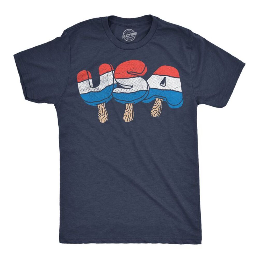 Mens Funny T Shirts USA Rocket Pop Fourth Of July Tee For Men